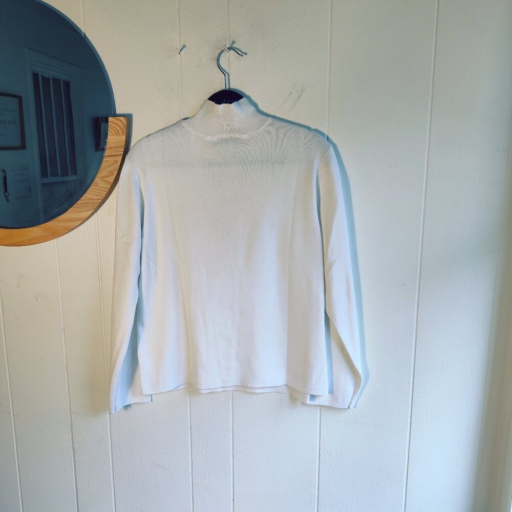 Talbots Soft Ribbed Mock Turtleneck 100% Cotton T… - image 1